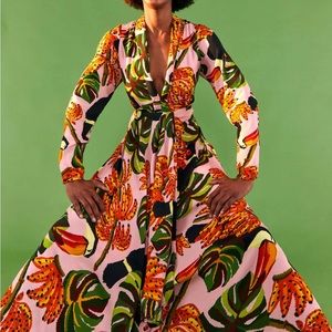 Farm Rio Pink Toucananas Maxi Dress, L